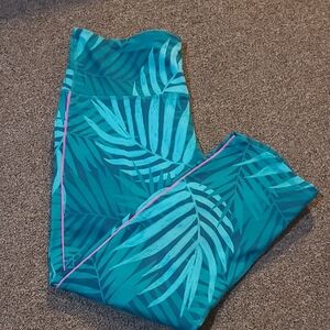 Tropical Leaf Print Leggings